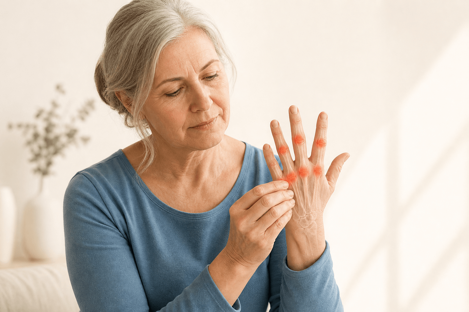 Illustration som markerar området kring arm och hand